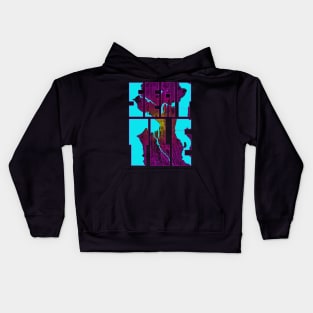 Seattle, USA City Map Typography - Neon Kids Hoodie